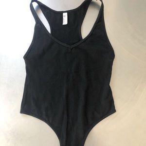 American apparel, deep V, racer back body suit